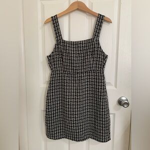 Pink Lily | Black & White Tweed Mini Dress
